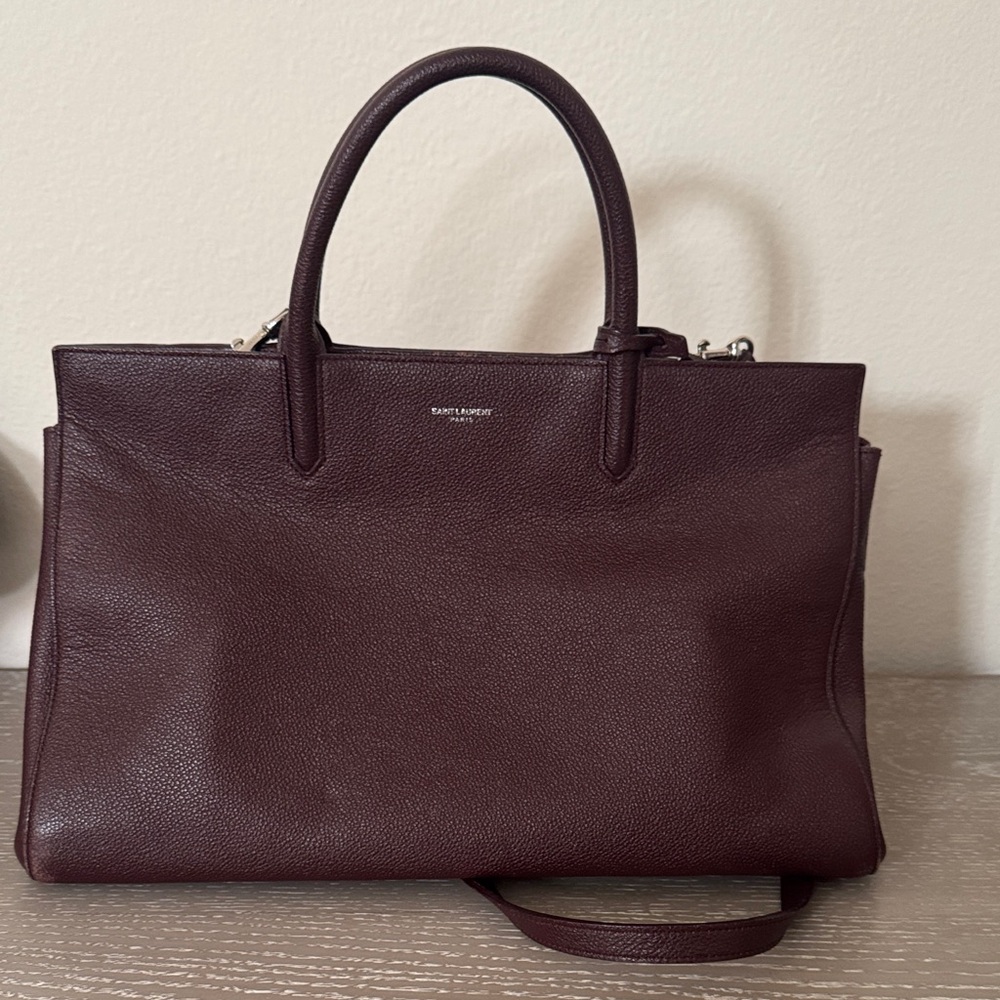 Saint Laurent Deep Burgundy Leather Handbag